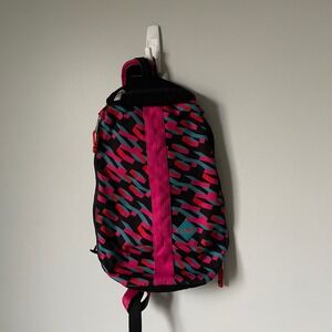 Chaco Sling Backpack Geometric Print Pink Teal Black Adjustable Strap